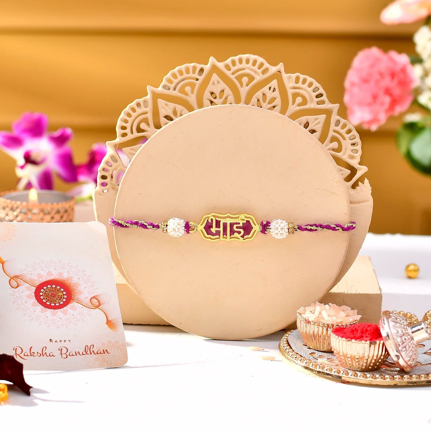 trueBrowns X Voylla Magenta Gold Bhai Rakhi For Brother - Distacart