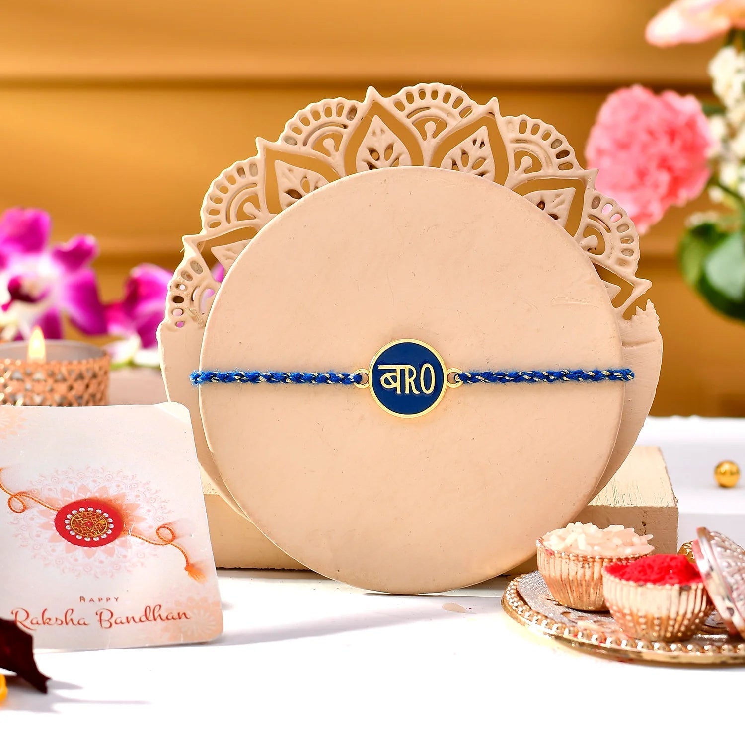 trueBrowns X Voylla Blue Enamel Bro Rakhi For Brother - Distacart