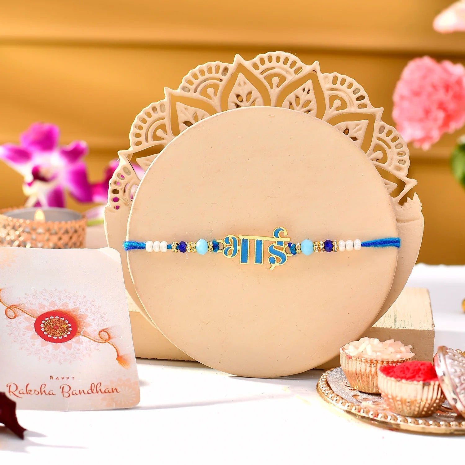 trueBrowns X Voylla Firozi Enamel Bhai Rakhi For Brother - Distacart