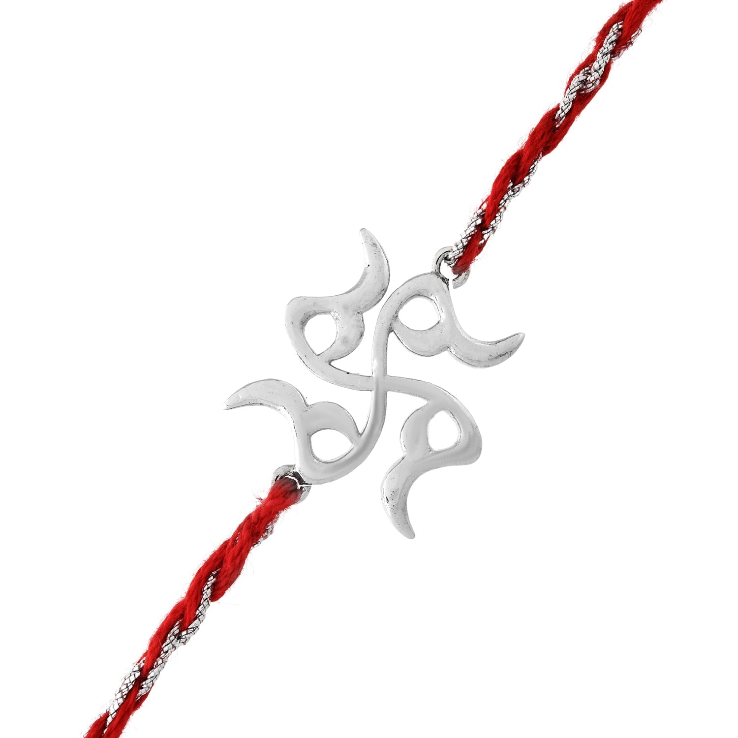 trueBrowns X Voylla Sterling Silver Stylized Swastik Rakhi - Distacart