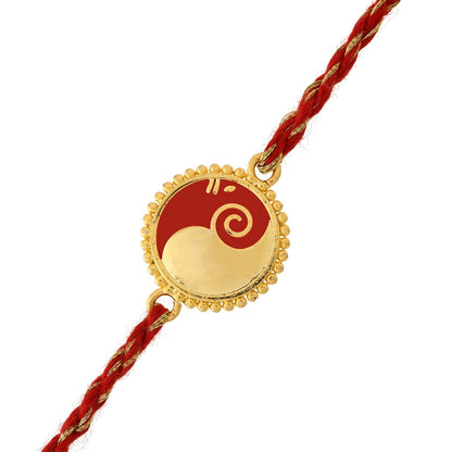 trueBrowns Gold Tone Sterling Silver Stylized Ganesha Rakhi - Distacart