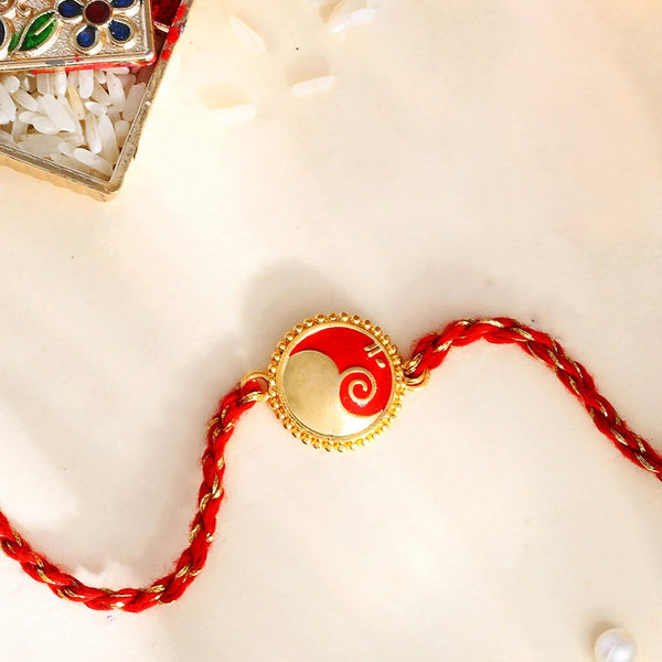 trueBrowns Gold Tone Sterling Silver Stylized Ganesha Rakhi - Distacart