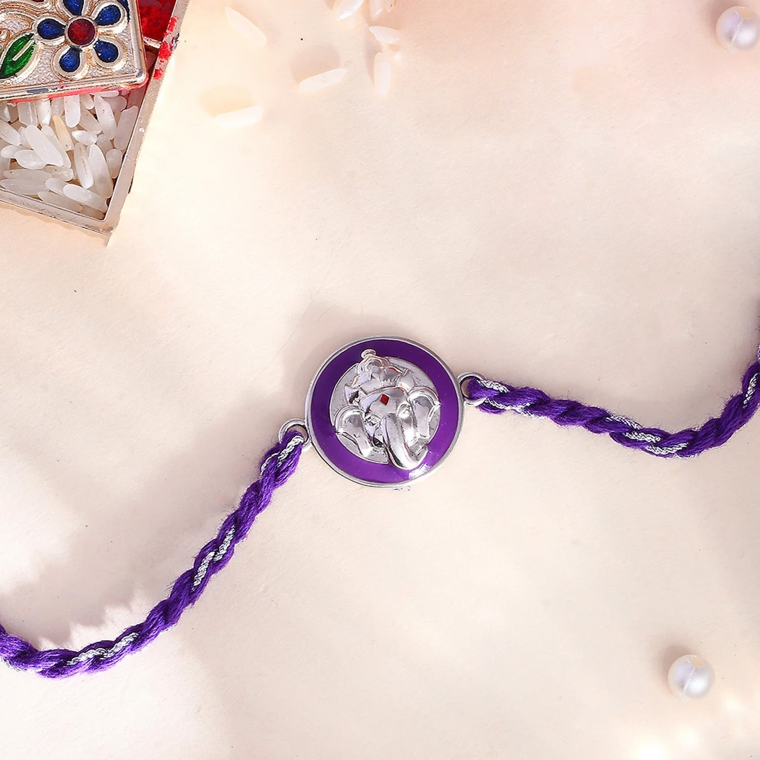 trueBrowns Sterling Silver Purple Ganesha Rakhi - Distacart