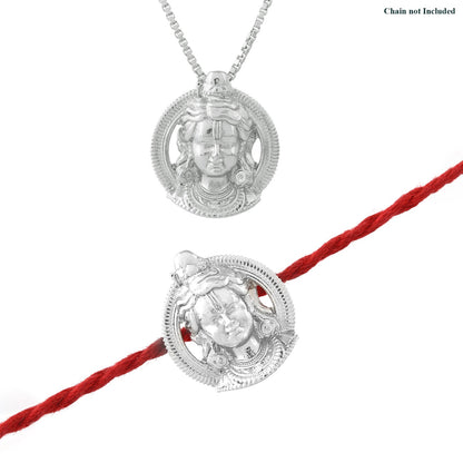 trueBrowns 925 Sterling Silver Precious Lord Shiva Thread Rakhi - Distacart