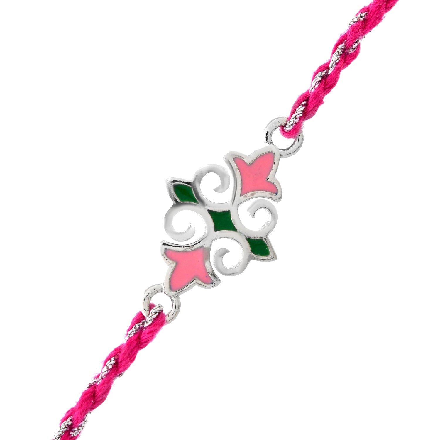trueBrowns X Voylla Sterling Silver Multicolored Floral Rakhi - Distacart