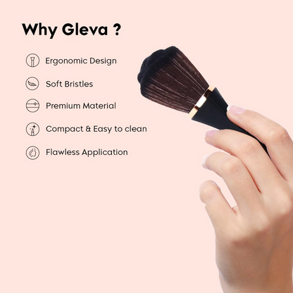 Gleva Multipurpose Professional Powder & Blush Cheek Brush - Pink Brush - Distacart