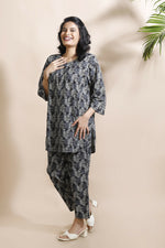 Thumbnail for Breathables Abstract Cotton Co-Ord Set – Black - Dista