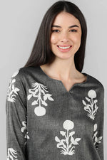 Thumbnail for Ahika Grey Cotton Ethnic Motifs Night Suit - Distacart