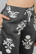 Thumbnail for Ahika Grey Cotton Ethnic Motifs Night Suit - Distacart