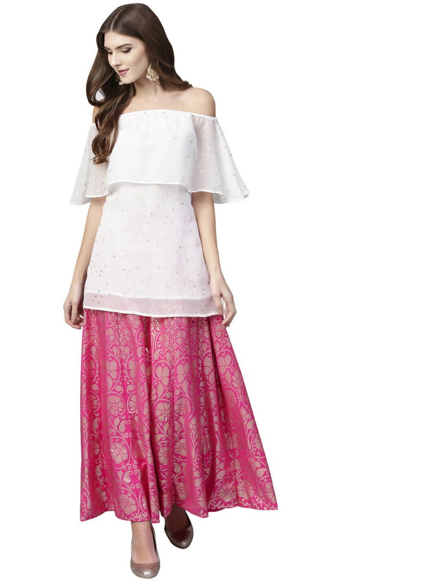 Ahalyaa Women's Traditional Wea Co-ods - White - Distacart