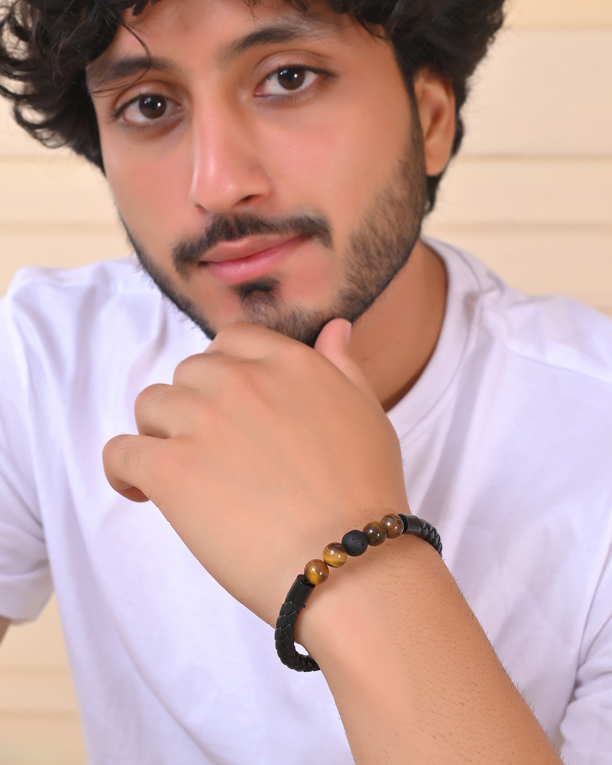 VOJ Men Leather Cuff Bracelet