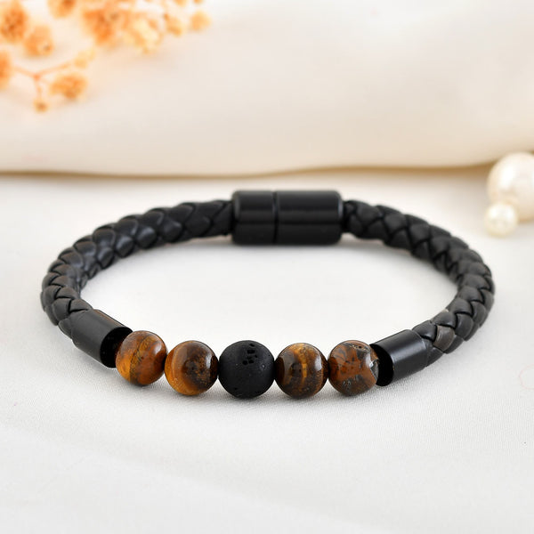 VOJ Men Leather Cuff Bracelet