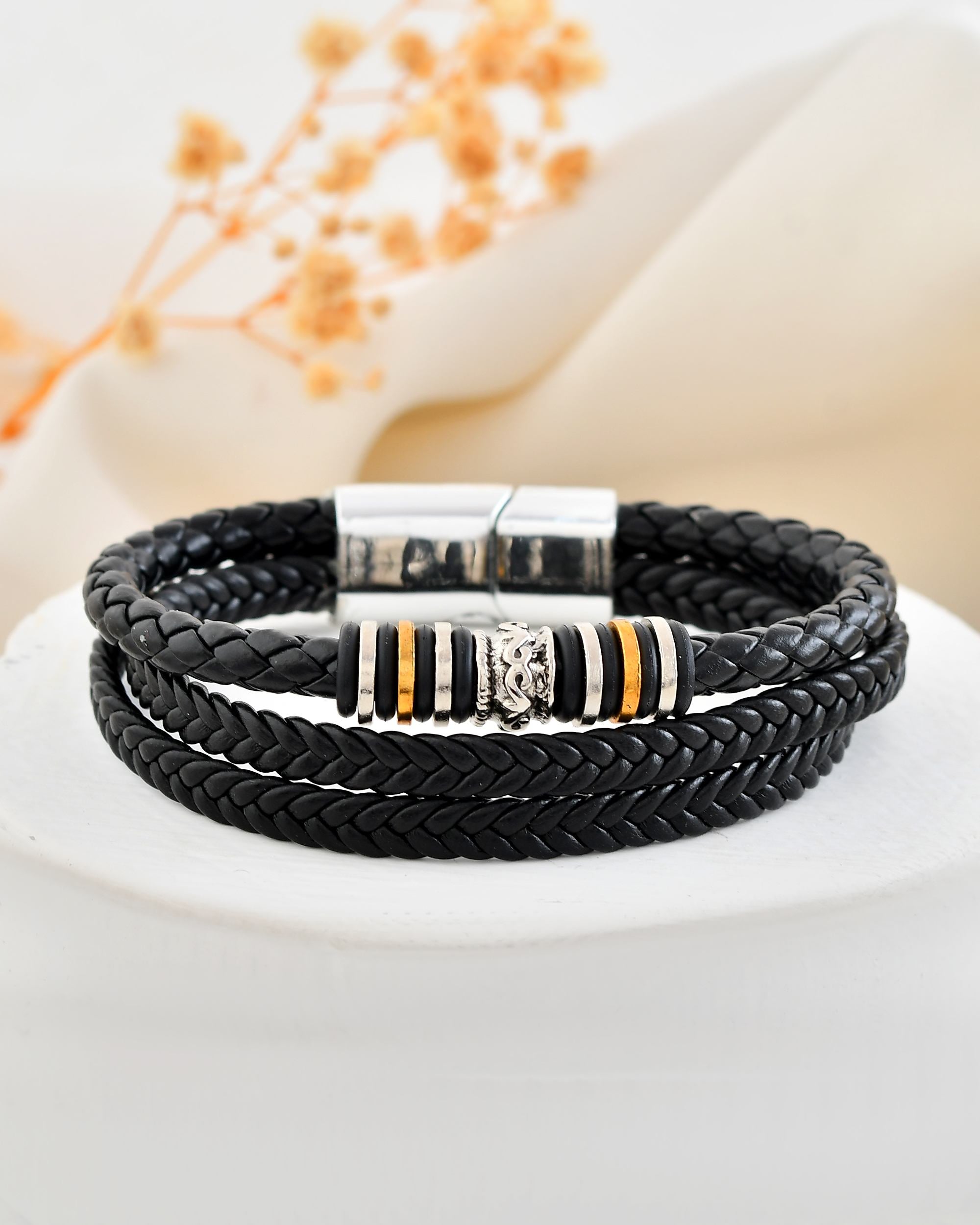 VOJ Men Leather Multistrand Bracelet