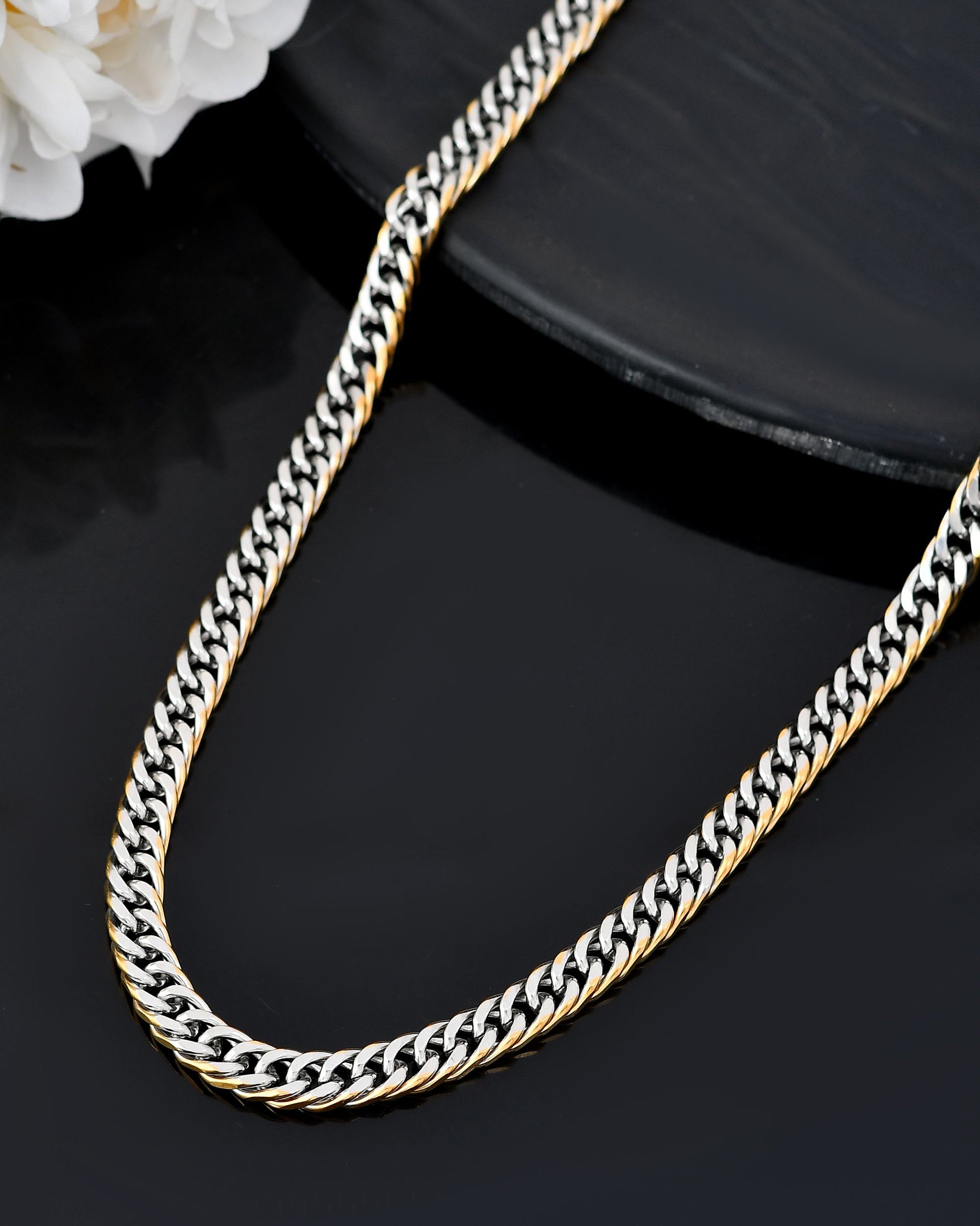 VOJ Men Dual-Plated Stainless Steel Linked Fashionable Chain - Distacart