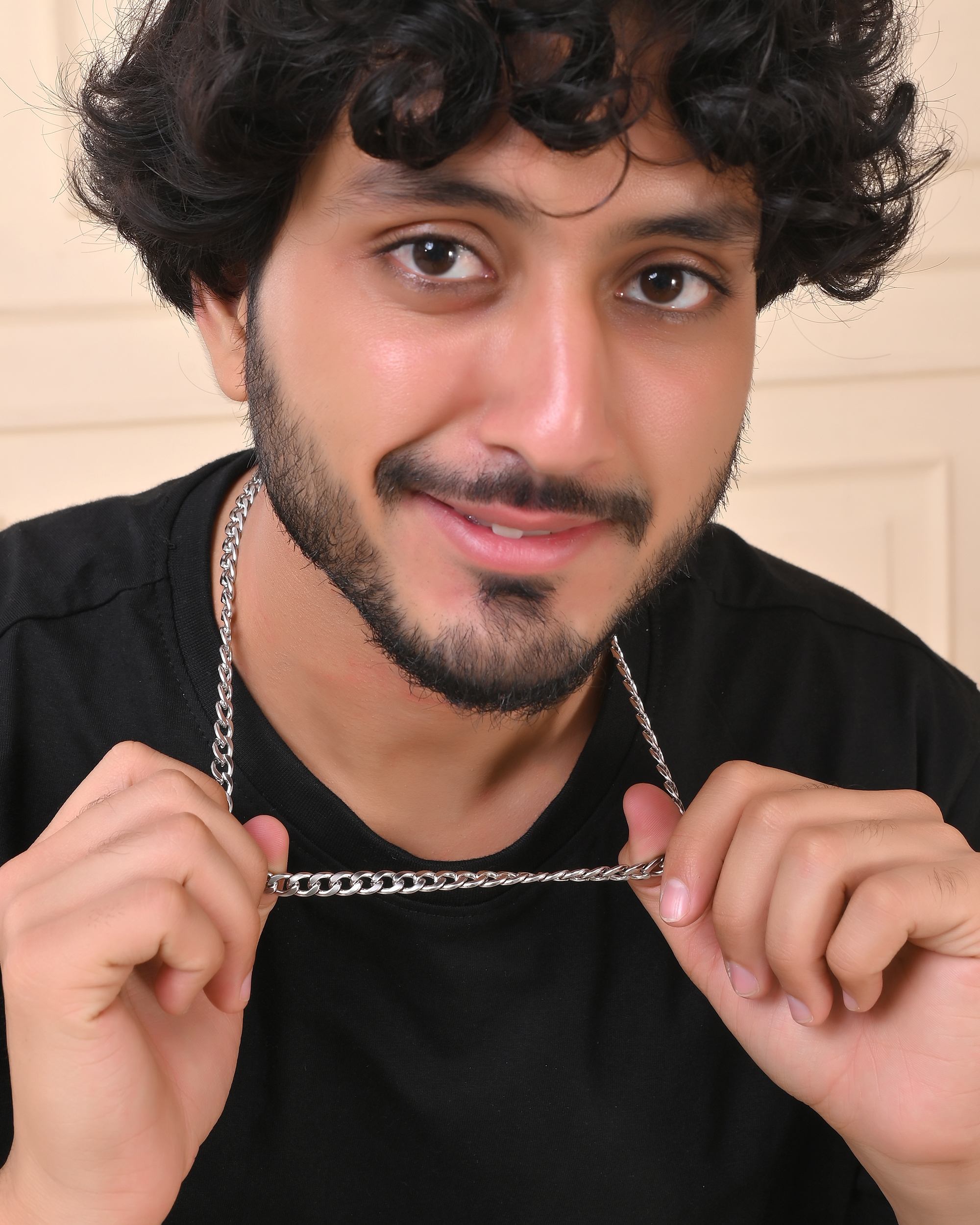 VOJ Silver Plated Stainless Steel Classic Linked Chain For Men