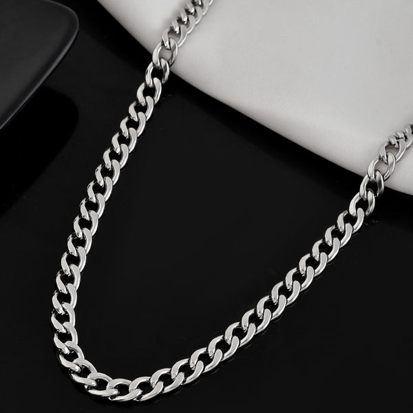 VOJ Silver Plated Stainless Steel Classic Linked Chain For Men - Distacart