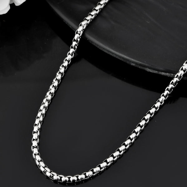 VOJ Men Stainless Steel Silver-Plated Minimal Chain - Distacart