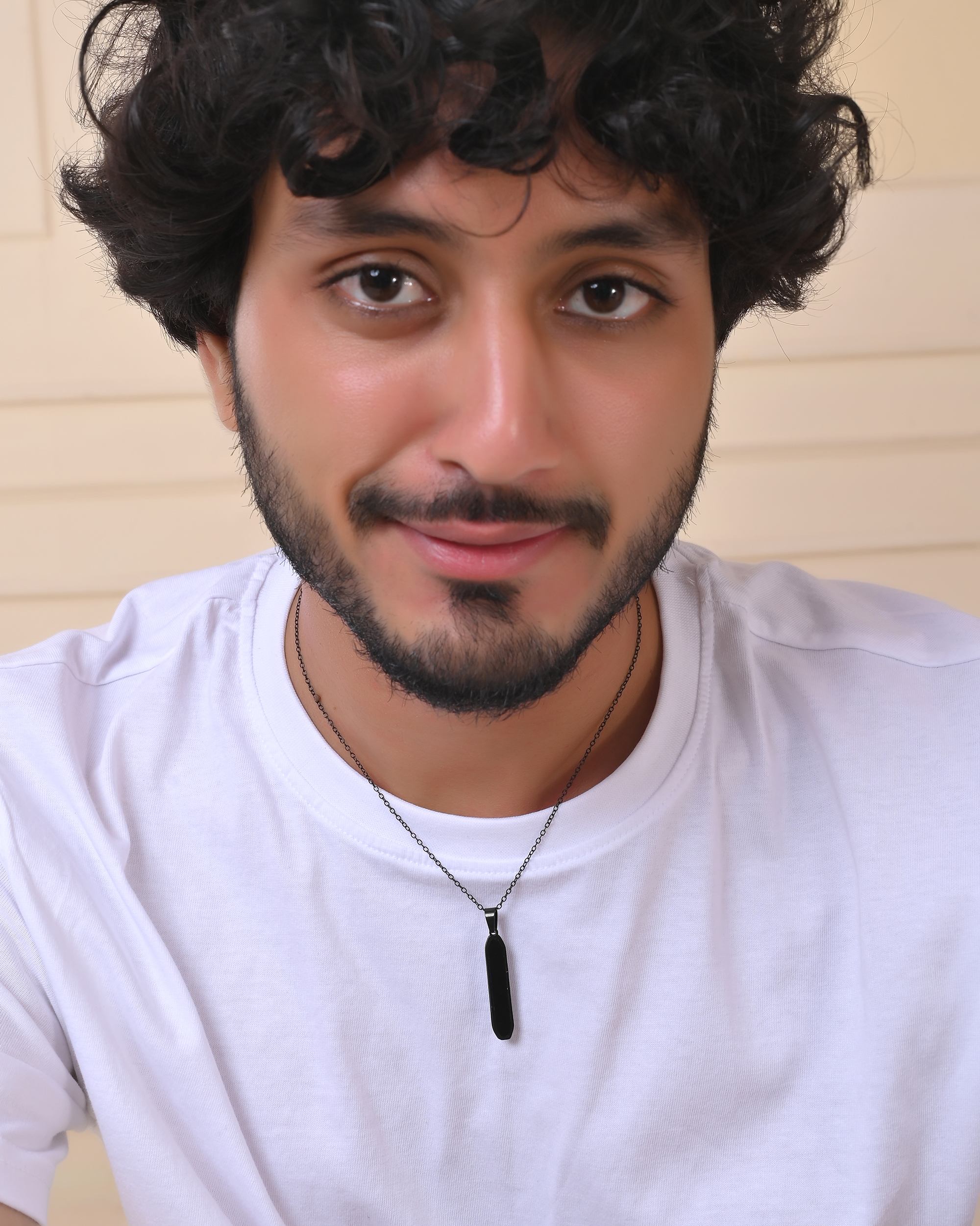 VOJ Men's Stainless Steel Chain With geometrical Shaped Pendant