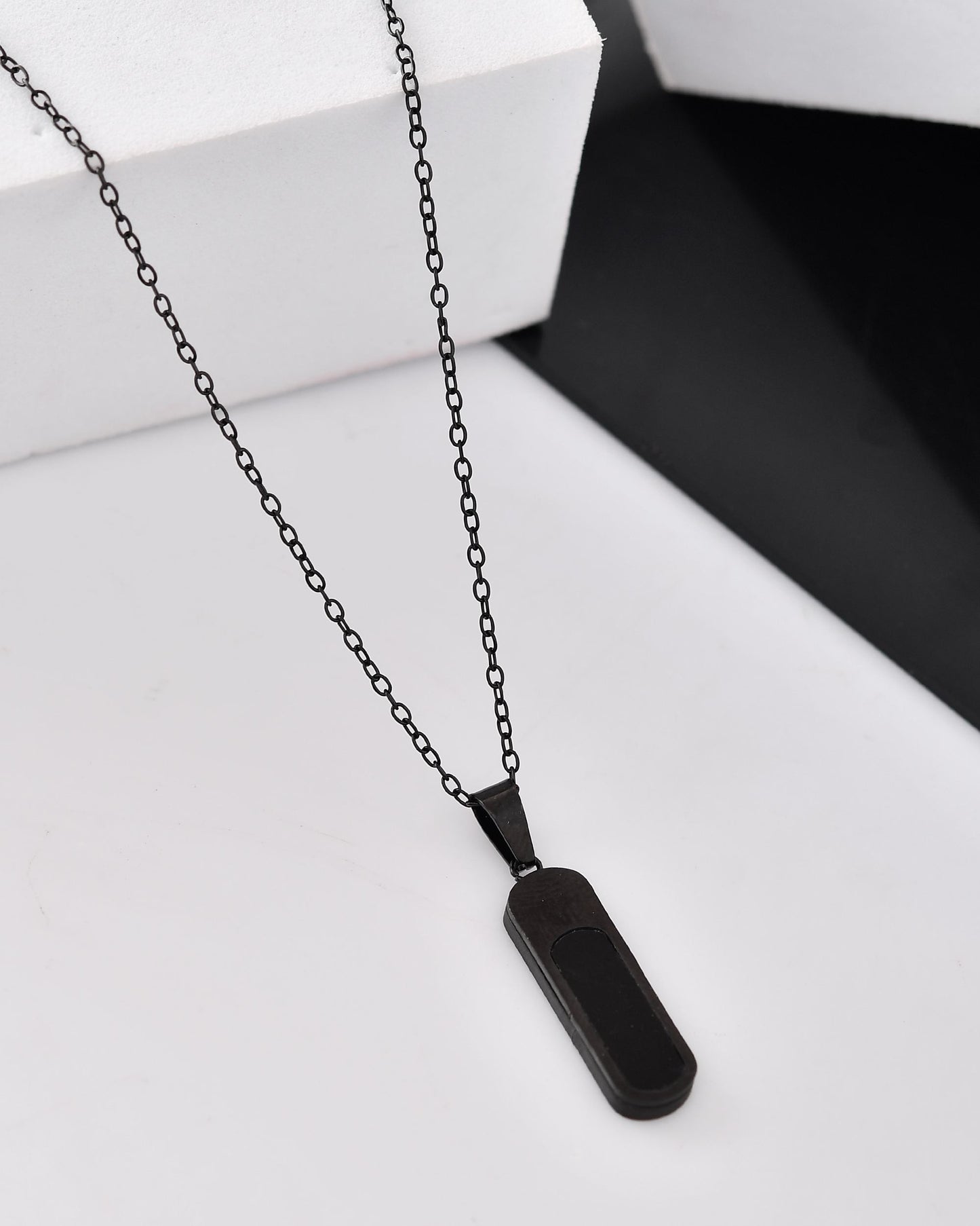 VOJ Men Stainless Steel Chain With Slab Pendant - Distacart