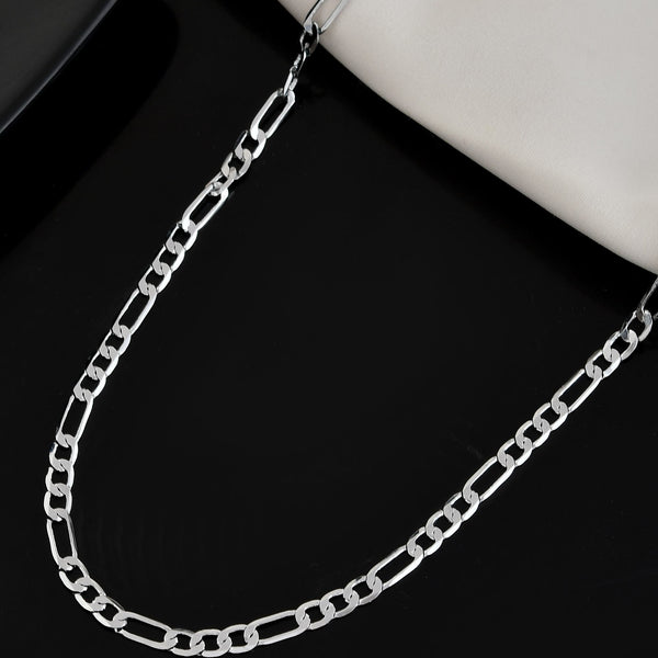 VOJ Men's Silver Plated Linked Chain