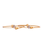 Thumbnail for VOJ Set Of 2 Gold Polished Stone Studded Squares Shaped Bangles
