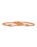 Thumbnail for VOJ Set Of 2 Gold Polished AD Studded Infinite Shaped Bangles