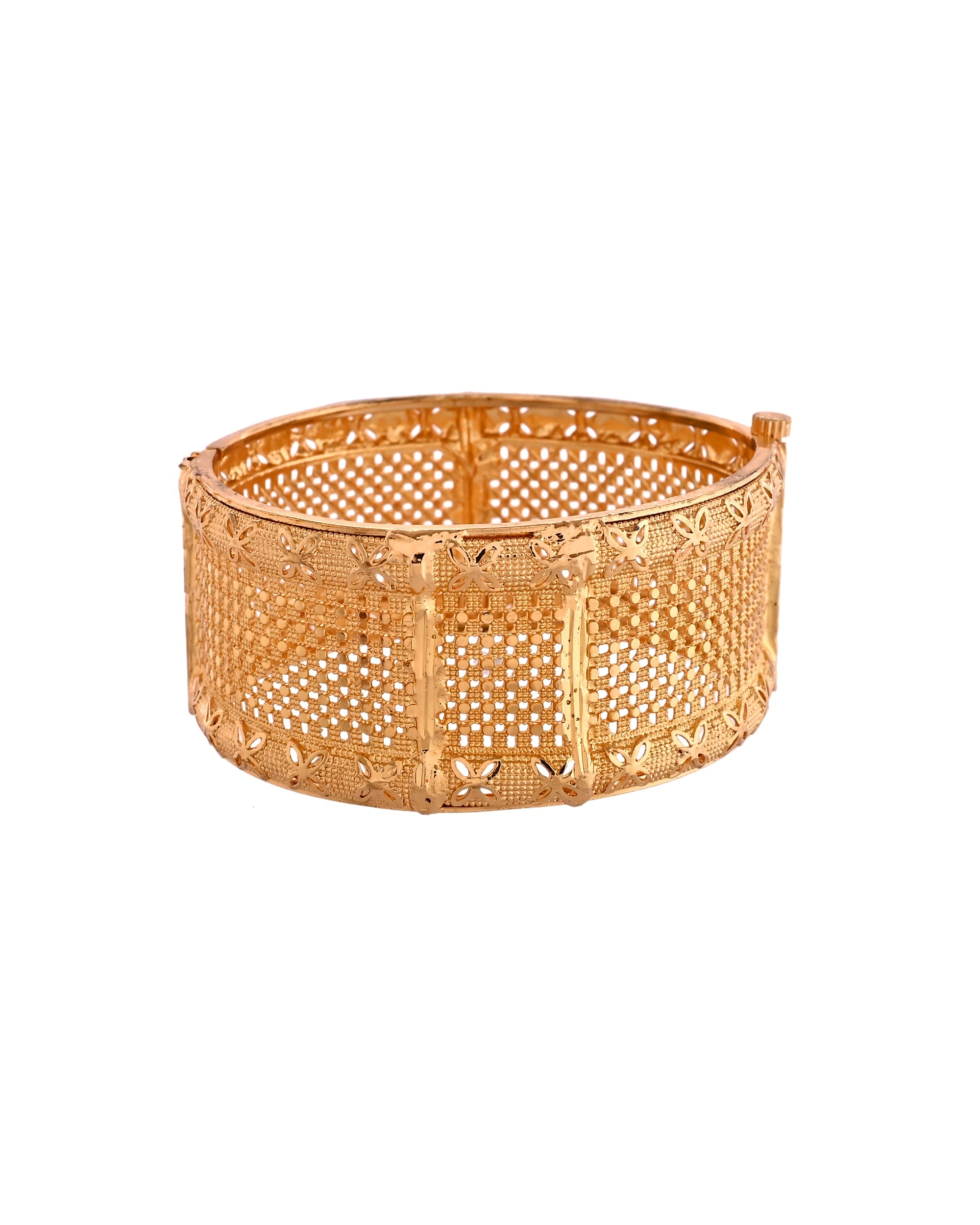 VOJ Set Of 2 Gold Polished Hand Crafted Bangles