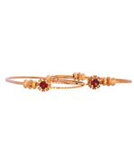 Thumbnail for VOJ Set Of 2 Gold Polished Red Stone-Studded Bangles