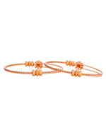 Thumbnail for VOJ Set Of 2 Gold Polished Red Stone-Studded Bangles