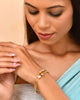 VOJ Set Of 2 Gold Polished Stone-Studded Bangles - Dista