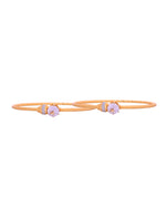 Thumbnail for VOJ Set Of 2 Gold Polished Stone-Studded Bangles