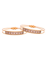 Thumbnail for VOJ Set Of 2 Gold Polished Stone Studded Bangles