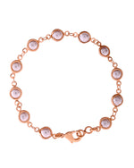 Thumbnail for VOJ Rose Gold Polished Pearl Studded Bracelet