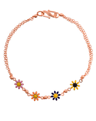VOJ Rose Gold Polished Floral Shaped Bracelet