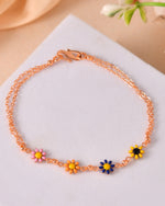 Thumbnail for VOJ Rose Gold Polished Floral Shaped Bracelet