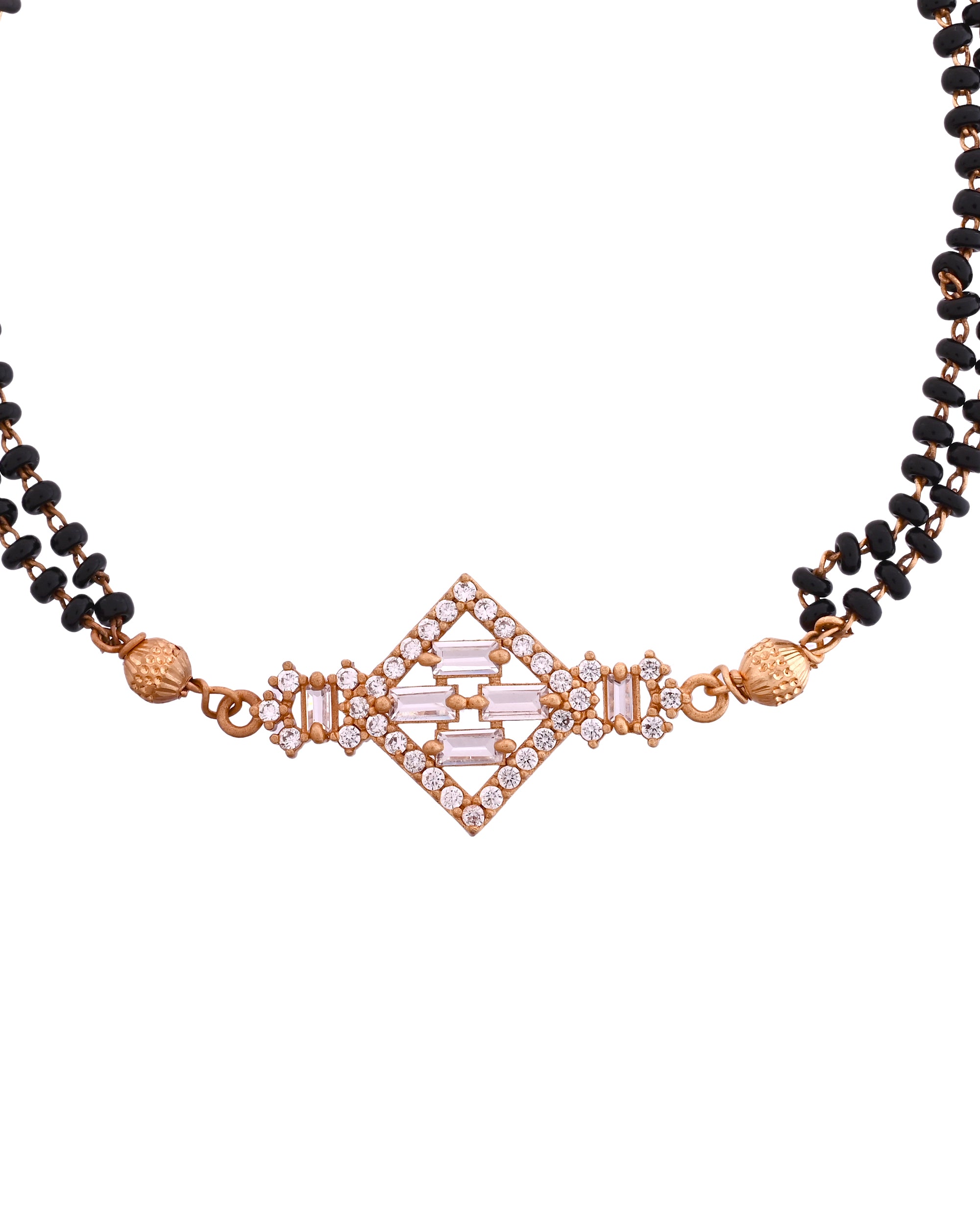 VOJ Gold Polished AD Studded Circular Hand MangalSutra