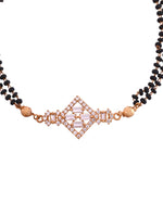 Thumbnail for VOJ Gold Polished AD Studded Circular Hand MangalSutra