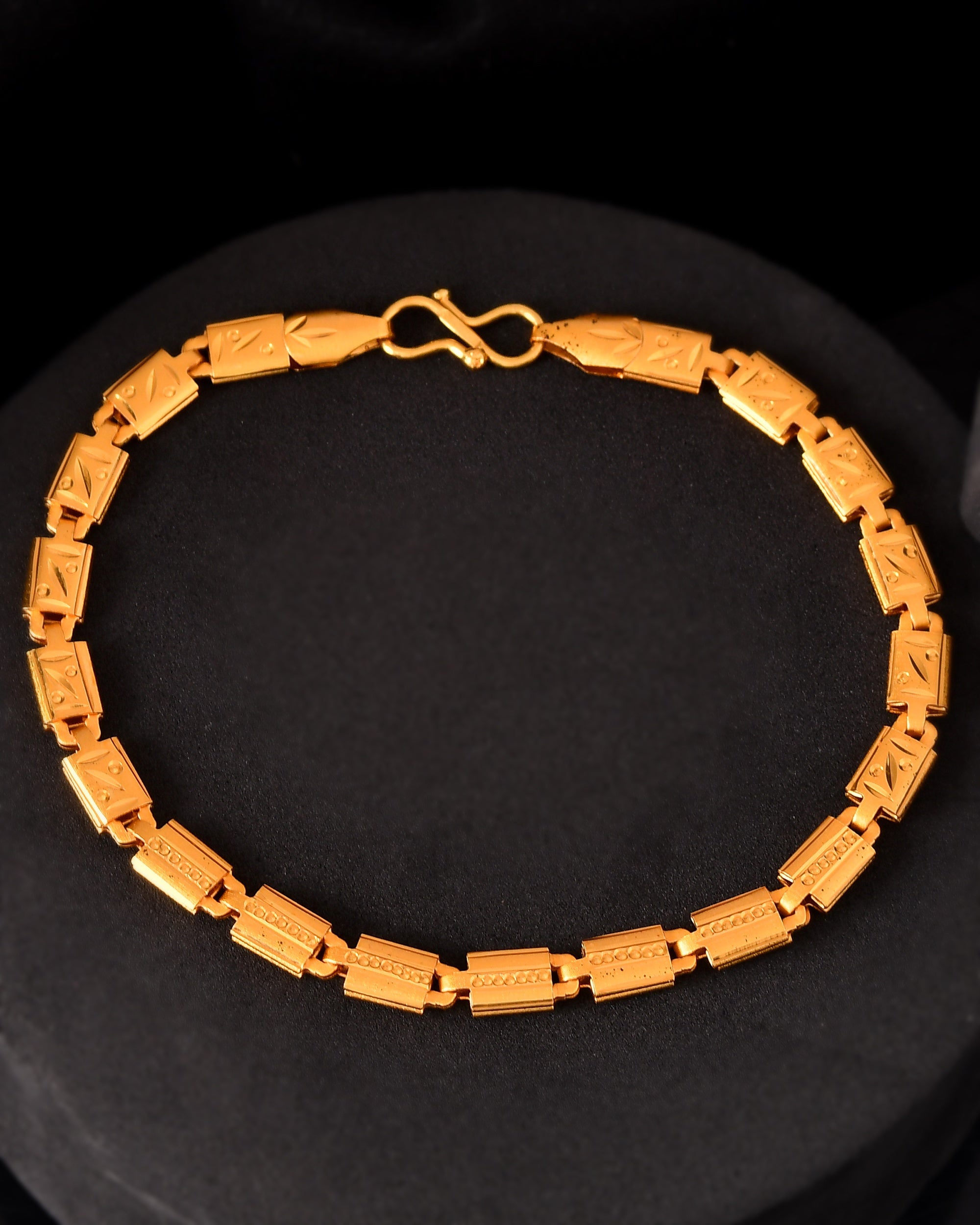 VOJ Gold Polished Handcrafted Elegant Bracelet