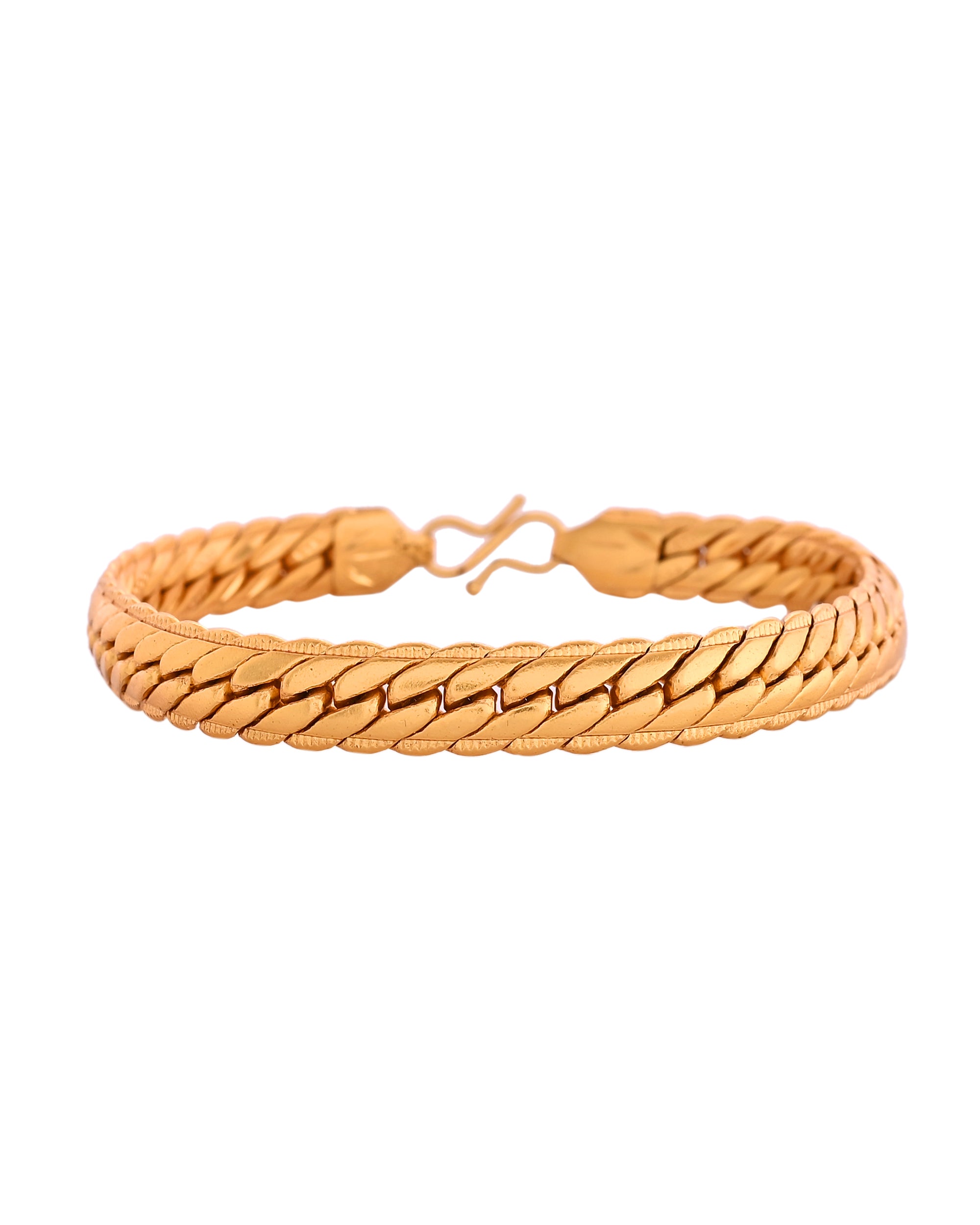 VOJ Gold Polished HandCrafted linked Bracelet