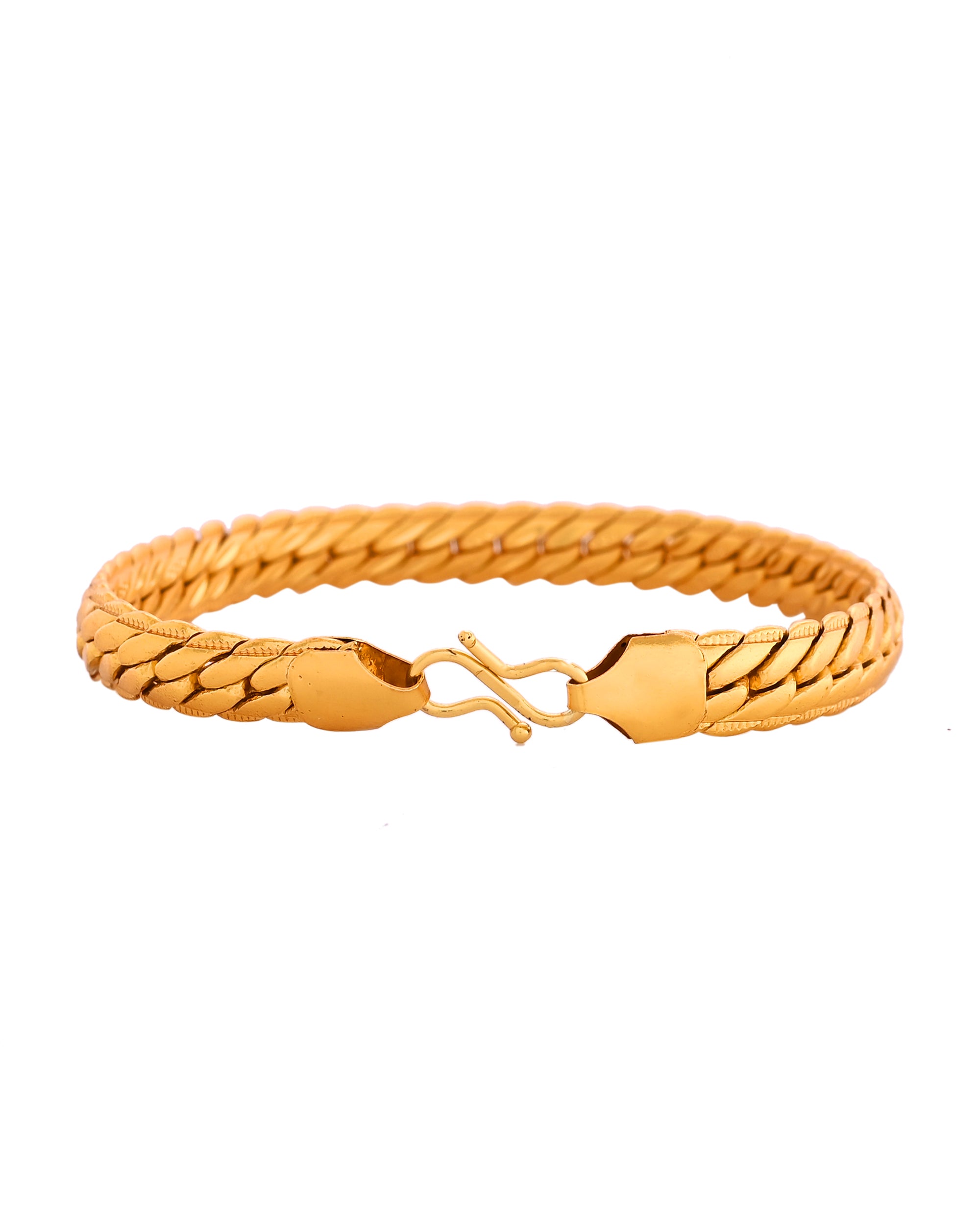 VOJ Gold Polished HandCrafted linked Bracelet