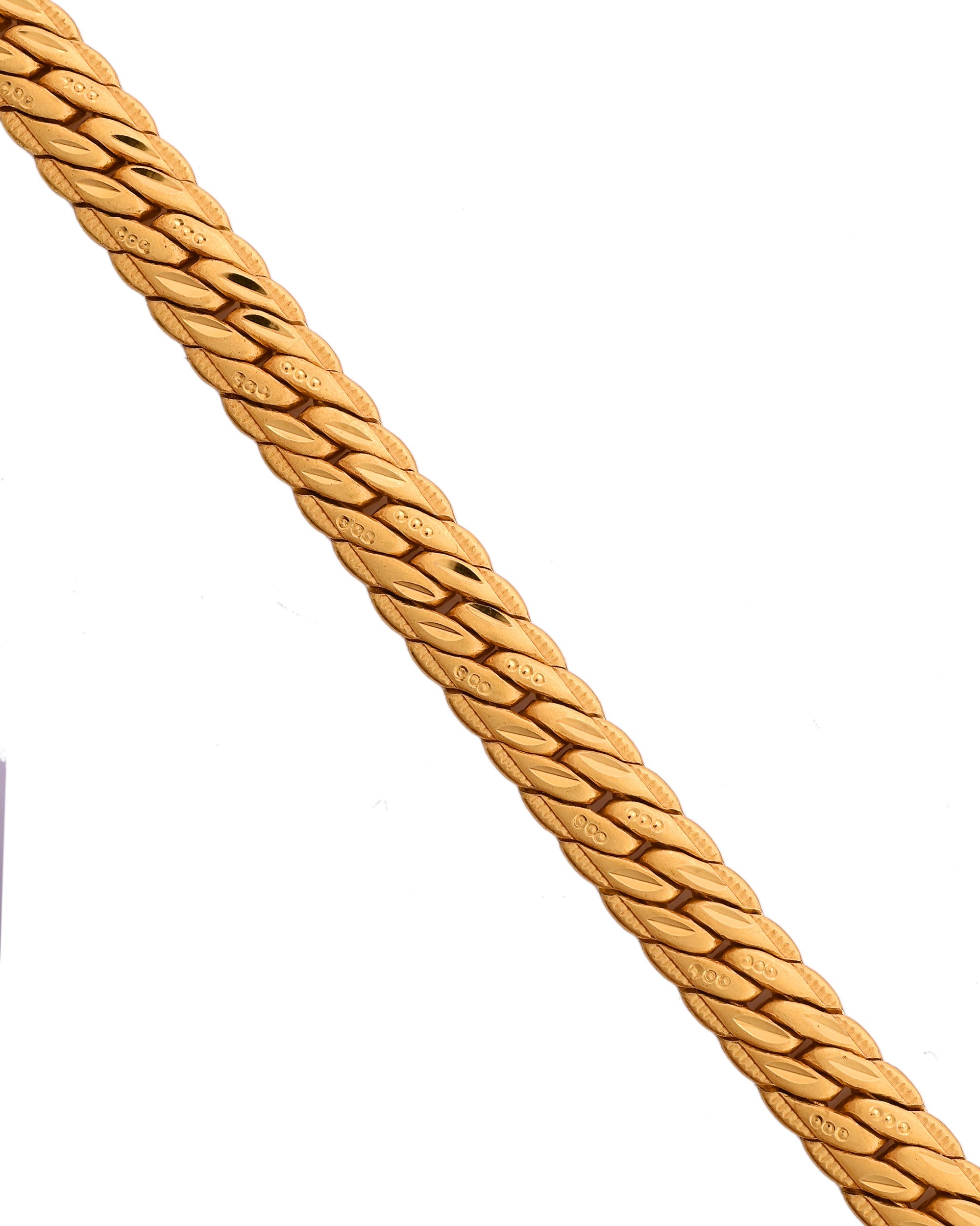 VOJ Gold Polished HandCrafted linked Bracelet