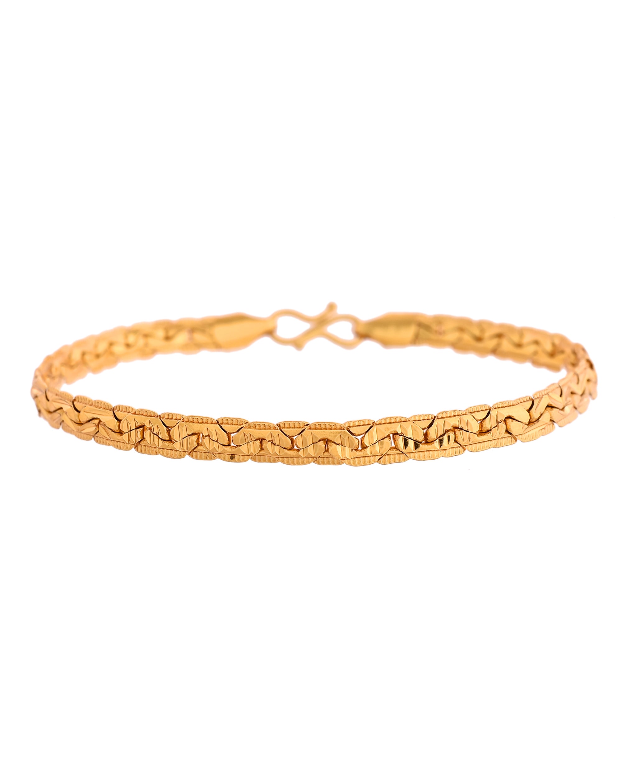 VOJ Gold Polished Designer Handcrafted Bracelet