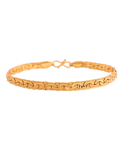 VOJ Gold Polished Designer Handcrafted Bracelet - Distacart