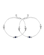 Thumbnail for VOJ Set of 2 Silver Plated Handcrafted Evil Eye Anklet