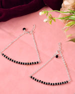 Thumbnail for VOJ Set Of 2 Silver-Plated Artificial Beads Stainless Steel Anklet