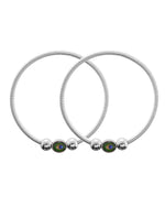 Thumbnail for VOJ Set of 2 Silver Plated Elasticated Evil Eye Anklet