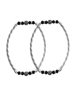 Thumbnail for VOJ Set of 2 Silver Tone Stainless Steel Artificial Beads Elasticated Anklet
