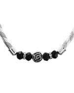 Thumbnail for VOJ Set of 2 Silver Tone Stainless Steel Artificial Beads Elasticated Anklet
