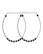Thumbnail for VOJ Set of 2 Evil Eye Bead Studded Stainless Steel Anklet