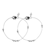 Thumbnail for VOJ Set of 2 Silver Tone Handcrafted Stainless Steel Anklet